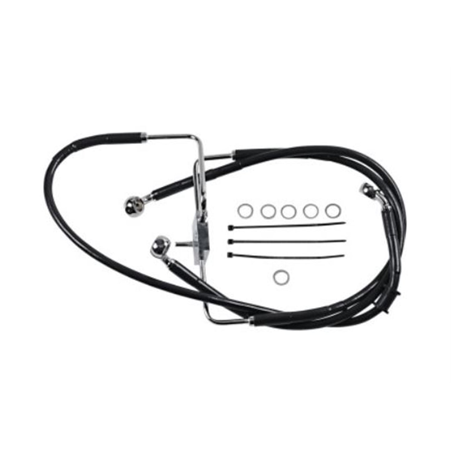Drag Specialties Brake Line - 18-XL1200X - Black +8" 1741-5855_725076