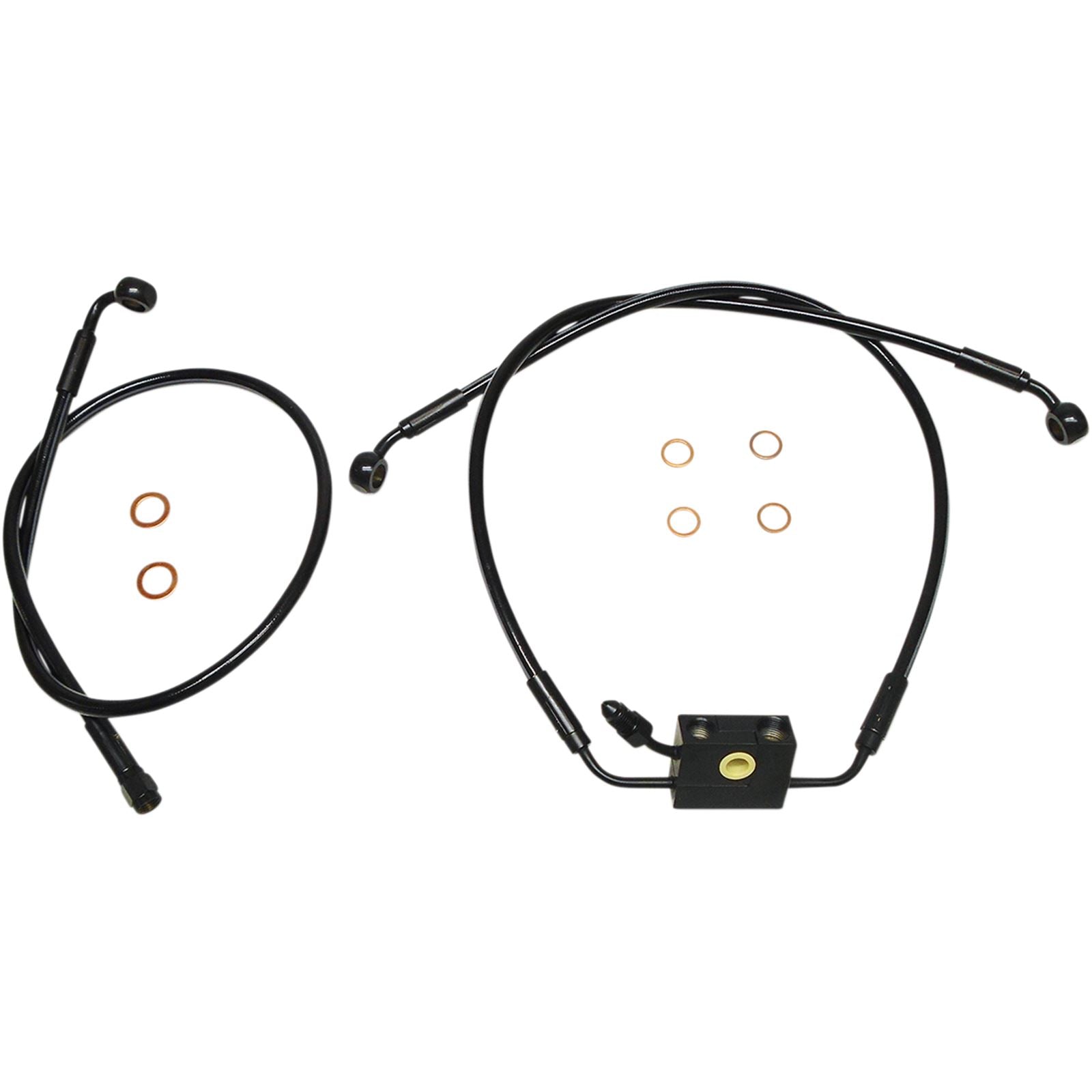 Magnum XR Brake Line Kit - Black/Black Fittings - Softail [MPN: SBB1335-26]_1043805