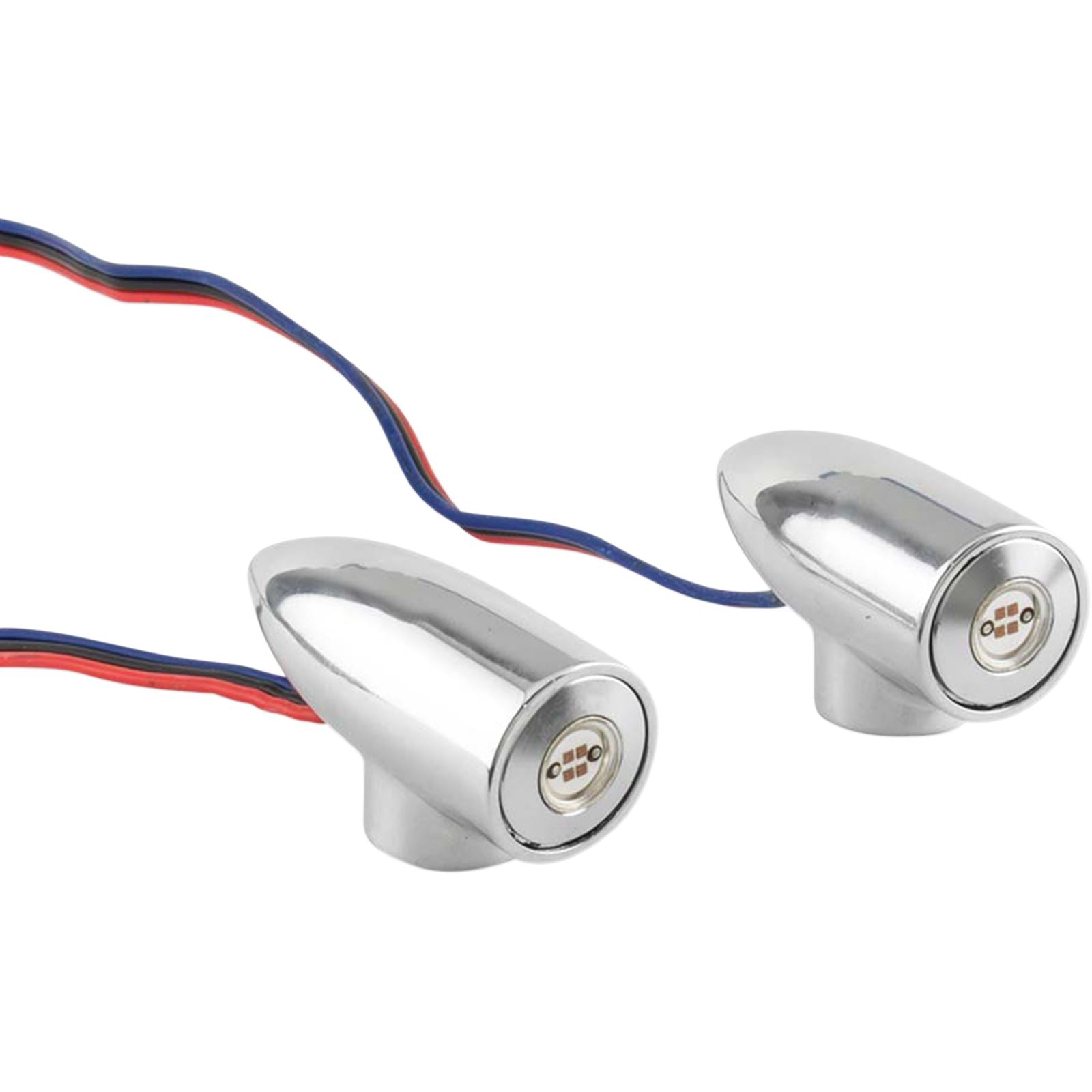 Paul Yaffe's Bagger Nation Lightning Bullet - Marker Lights - Amber/White - Chrome [MPN: LB-F-DRL-C]_1043944