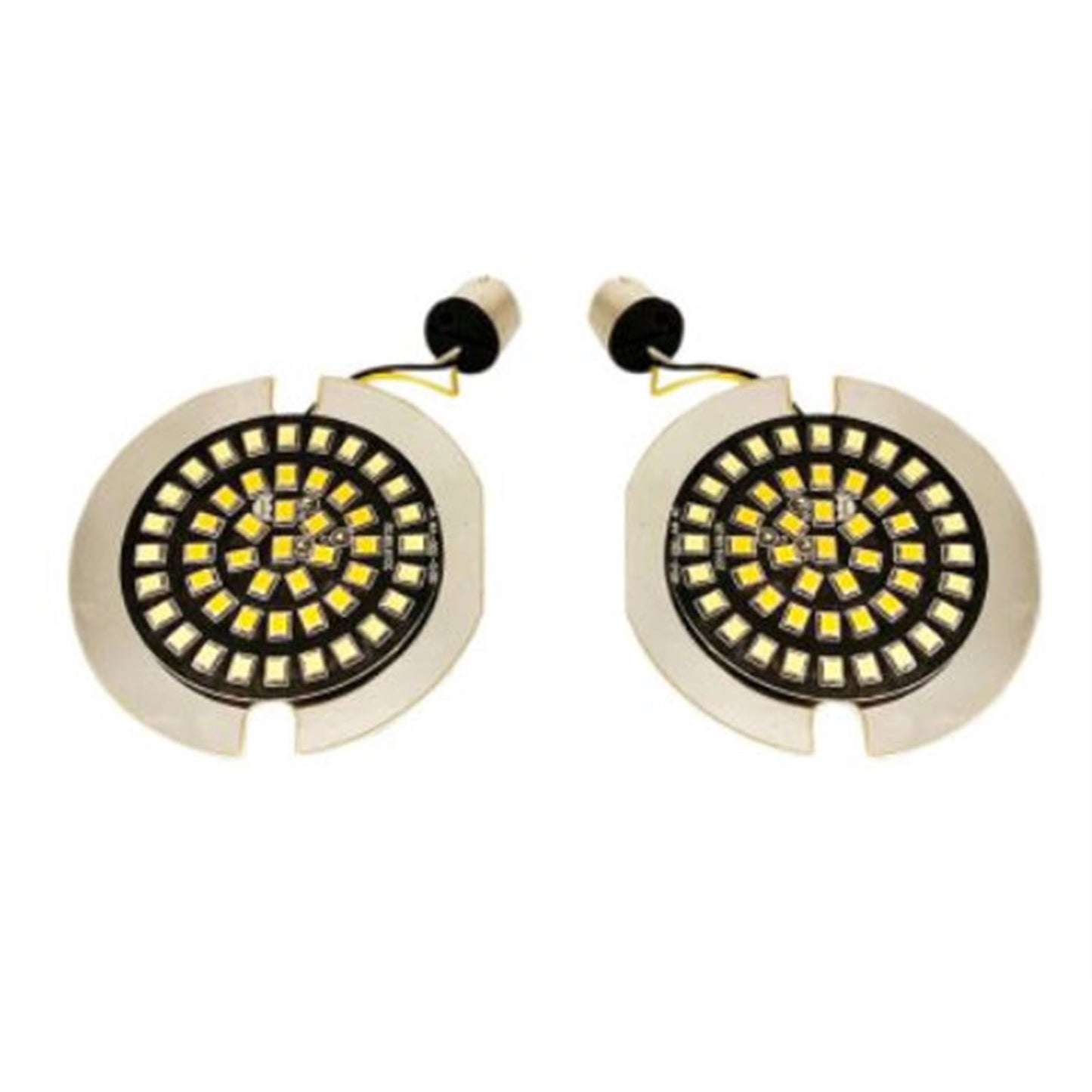 Drag Specialties Flat-Style Dual Front Turn Signal Insert - White - Amber 2020-1808_725084