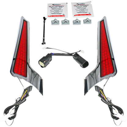 Custom Dynamics Fascia LED Light Panels - Chrome/Red CD-FASCIA-SS6CR_1044101