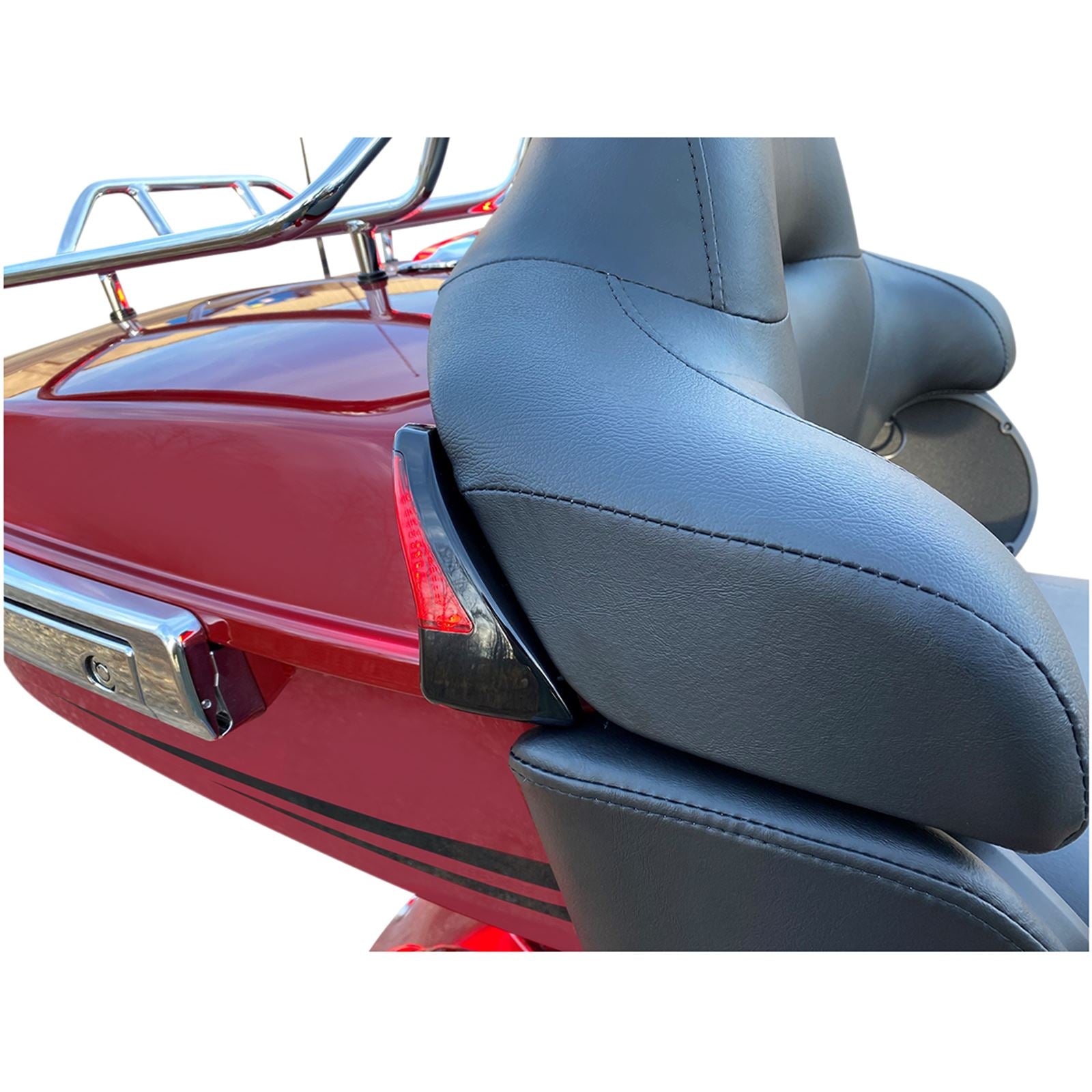 Custom Dynamics Sequential Tour Pak Seat Back Rest LED Lights - Black/Red - FLH CD-TPBR-14-RB_1044076