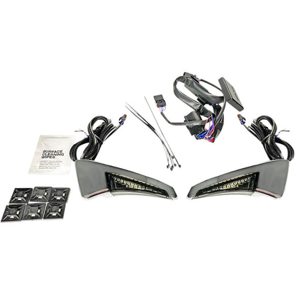 Custom Dynamics Sequential Tour Pak Seat Back Rest LED Lights - Chrome/Smoke - FLH CD-TPBR-14-SC_1044078