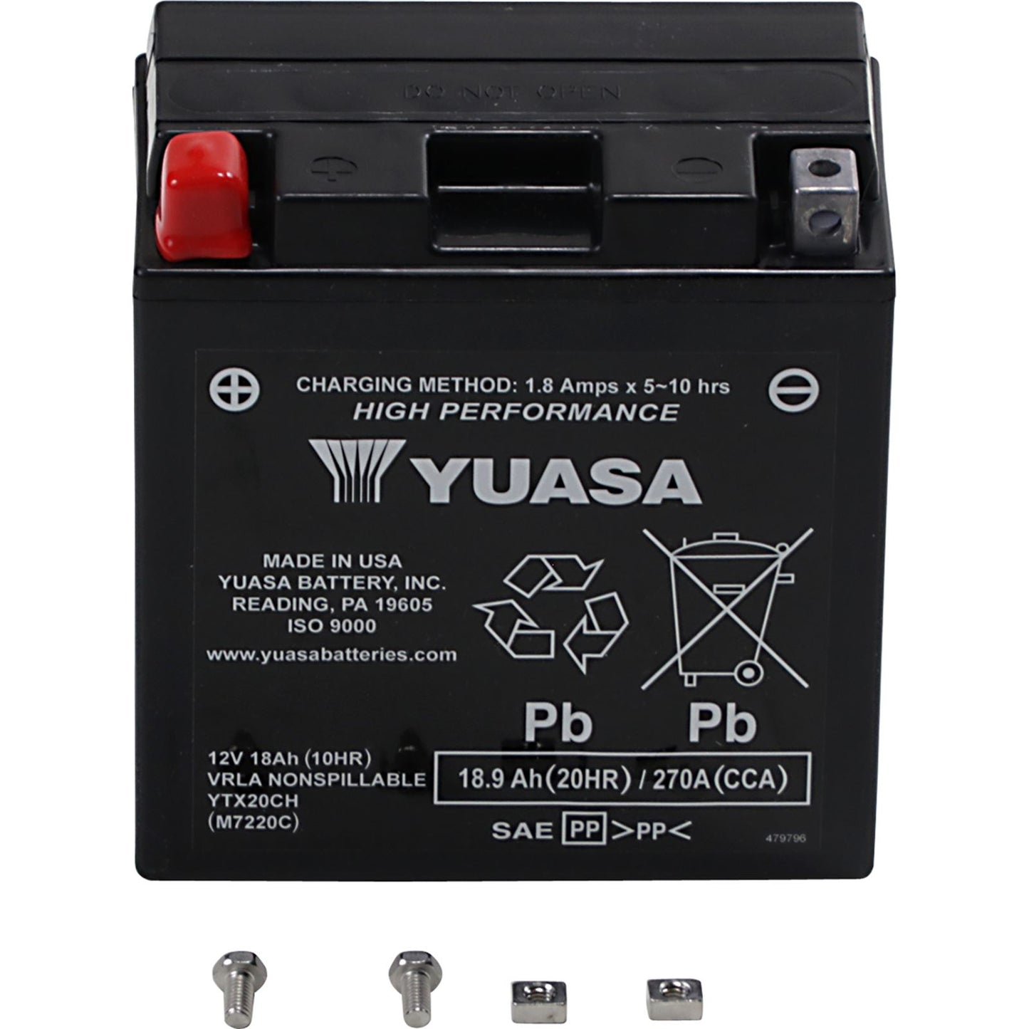 Yuasa Battery - 12V - 18ah - YTX20CH - AGM Maintenance-Free YUAM7220C_1044366