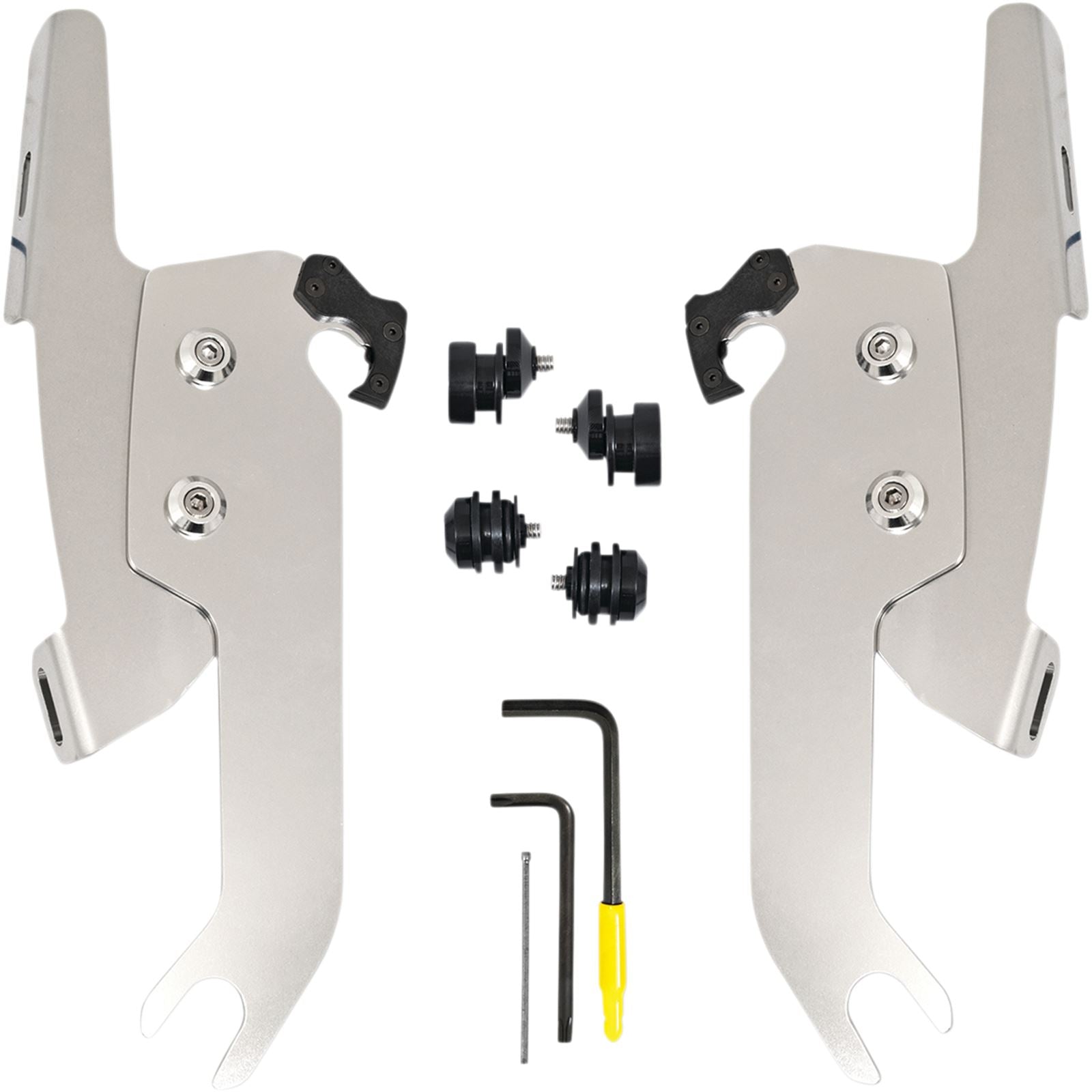 Memphis Shades Fats/Slim Windshield Trigger Lock Complete Mount Kit - Polished - FLSL MEK2051_1044447