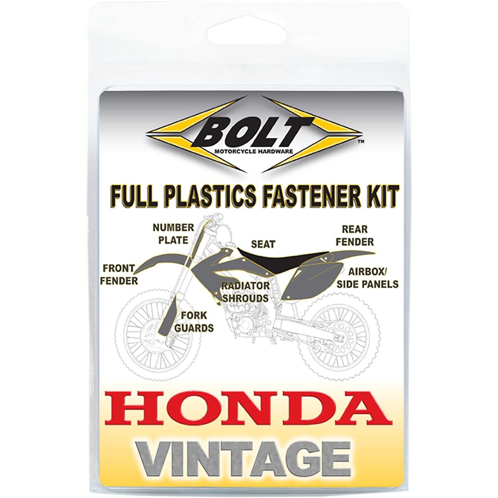 Bolt MC Hardware Body/Plastics Fastener Kit for Honda CR HON-9297104_1044578