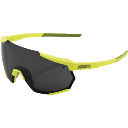 100% Racetrap Sunglasses - Yellow - Black Mirror Lens 61037-004-61_991984