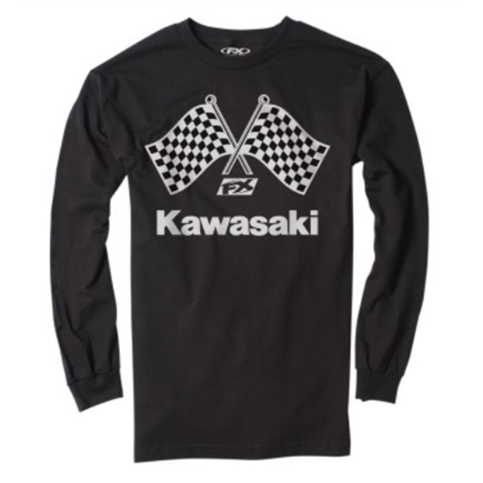 Factory Effex Kawasaki Finish Line Long-Sleeve Tee Shirt - Black - Medium 23-87112_732030