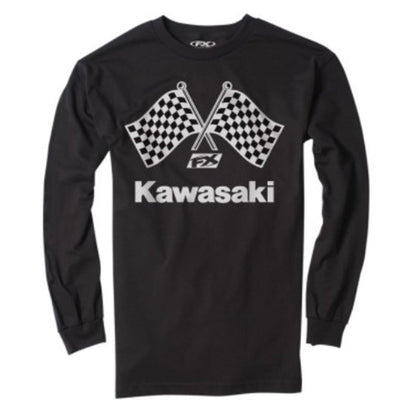 Factory Effex Kawasaki Finish Line Long-Sleeve Tee Shirt - Black - Medium 23-87112_732030