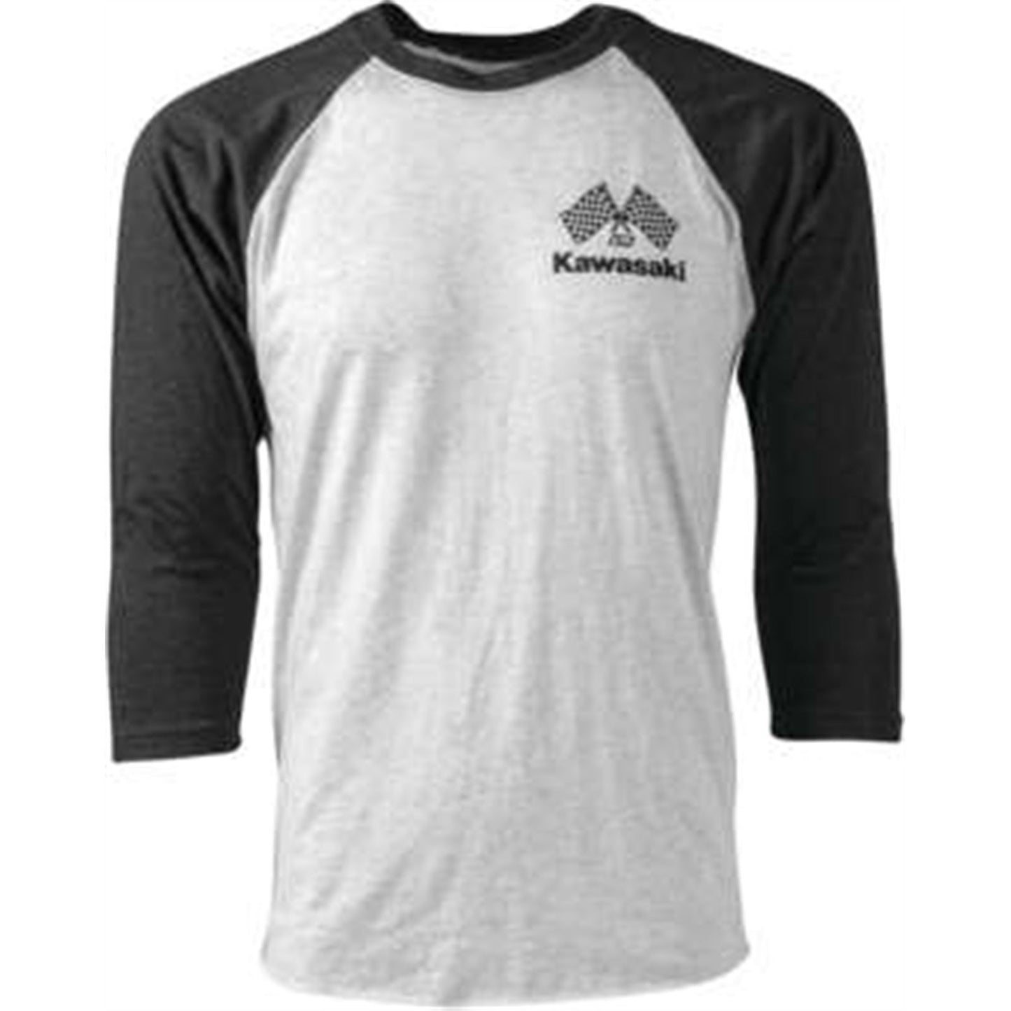 Factory Effex Kawasaki Finish Line Baseball Tee Shirt - White/Black - Medium 23-87122_983478
