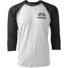 Factory Effex Kawasaki Finish Line Baseball Tee Shirt - White/Black - Medium 23-87122_983478