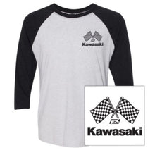 Factory Effex Kawasaki Finish Line Baseball Tee Shirt - White/Black X-Large 23-87126_732041