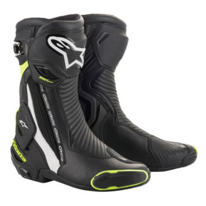 Alpinestars SMX+ Boots - Black/White/Yellow Fluorescent - Size 8 [MPN: 2221019-125-42]_732954