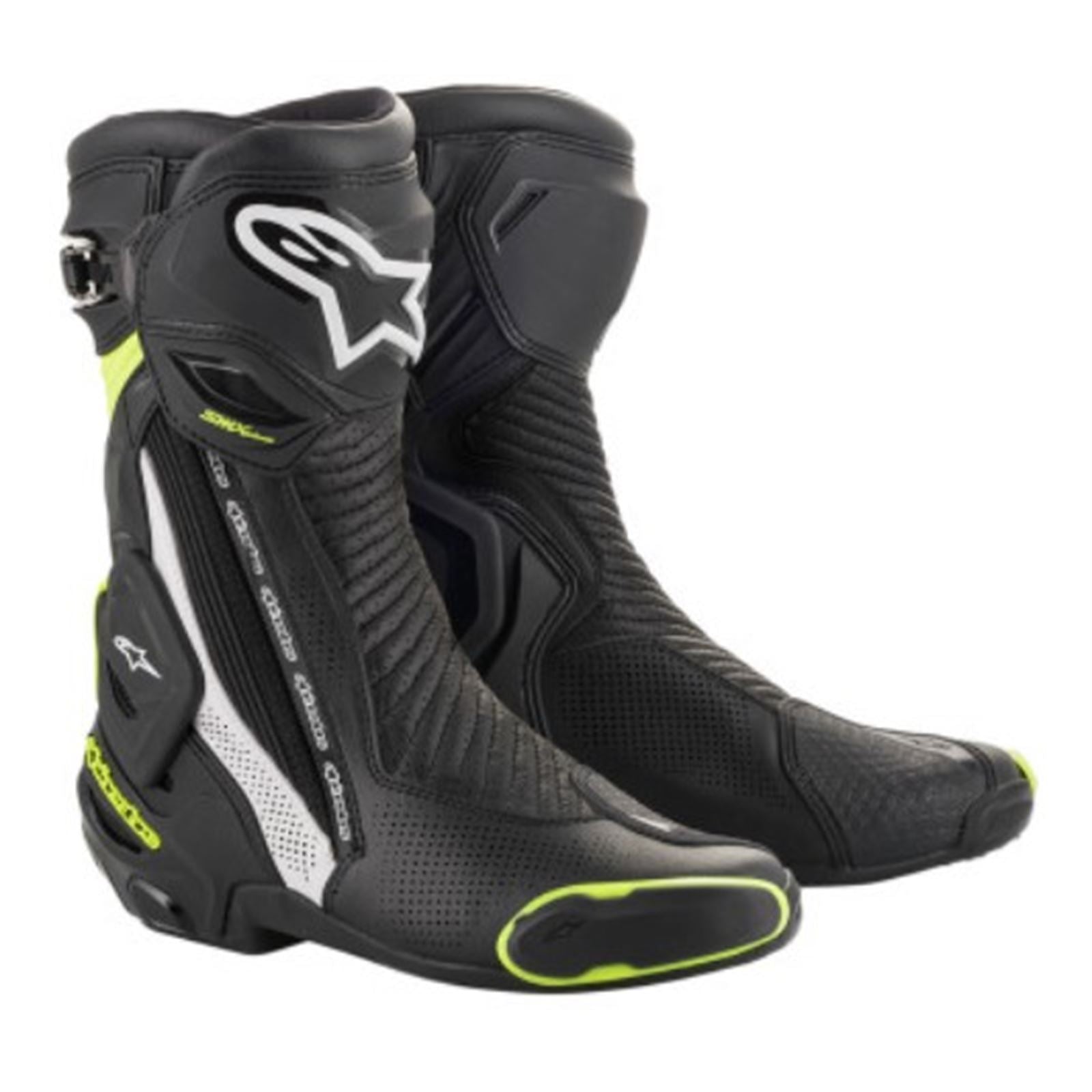 Alpinestars SMX+ Vented Boots - Black/White/Yellow - Size 6.5 [MPN: 2221119-125-40]_733017
