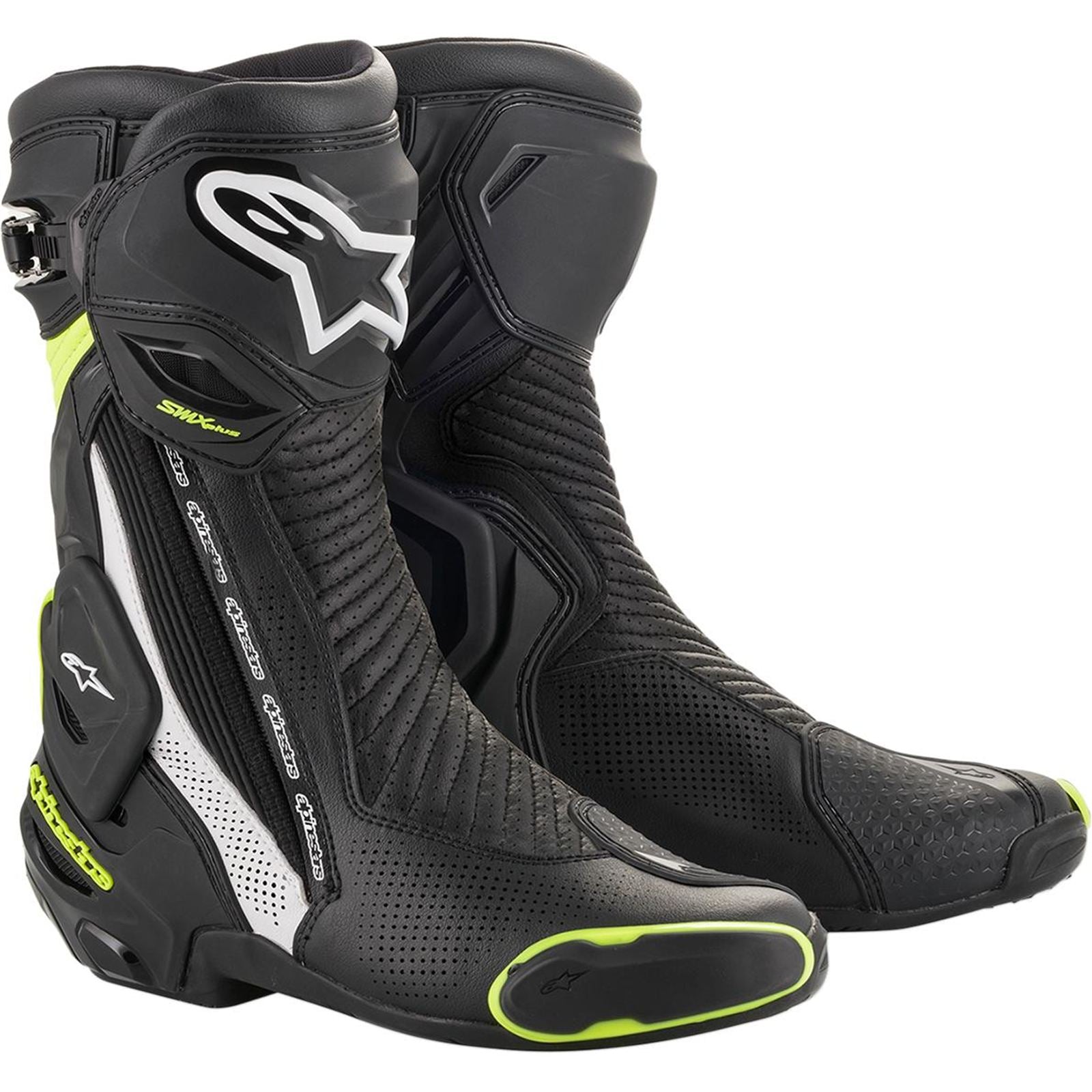 Alpinestars SMX+ Vented Boots - Black/White/Yellow - Size 8 [MPN: 2221119-125-42]_1980977