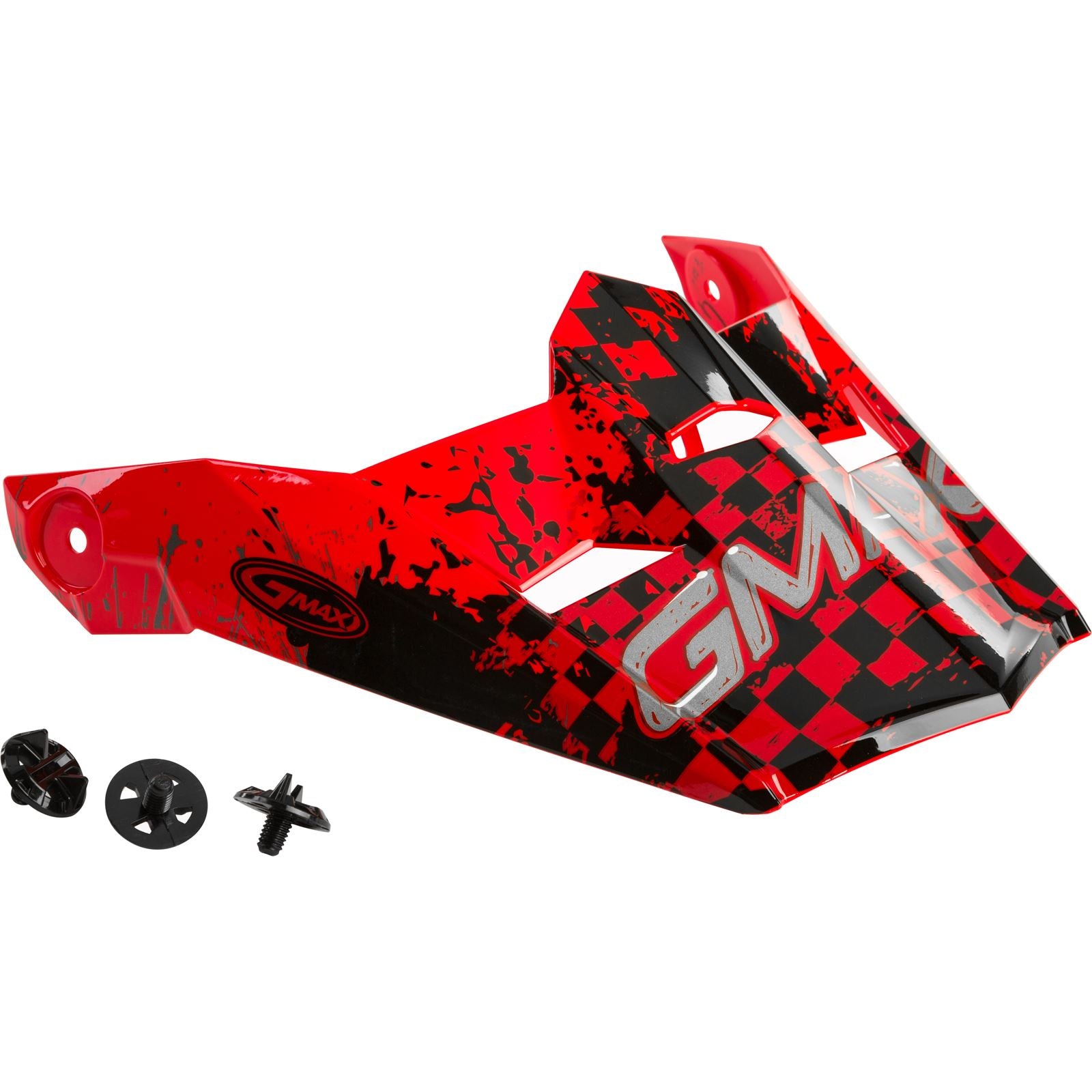 GMax MX-46Y Helmet Visor with Screws Anim8 Red/Black/Silver - YS-YL  G046914_613715