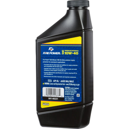 Fire Power Mineral 4-Stroke Oil 10W-40 Quart 12/Case 196979_548477