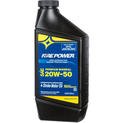 Fire Power Mineral 4-Stroke Oil 20W-50 Quart 12/Case [MPN: 196973]_548480
