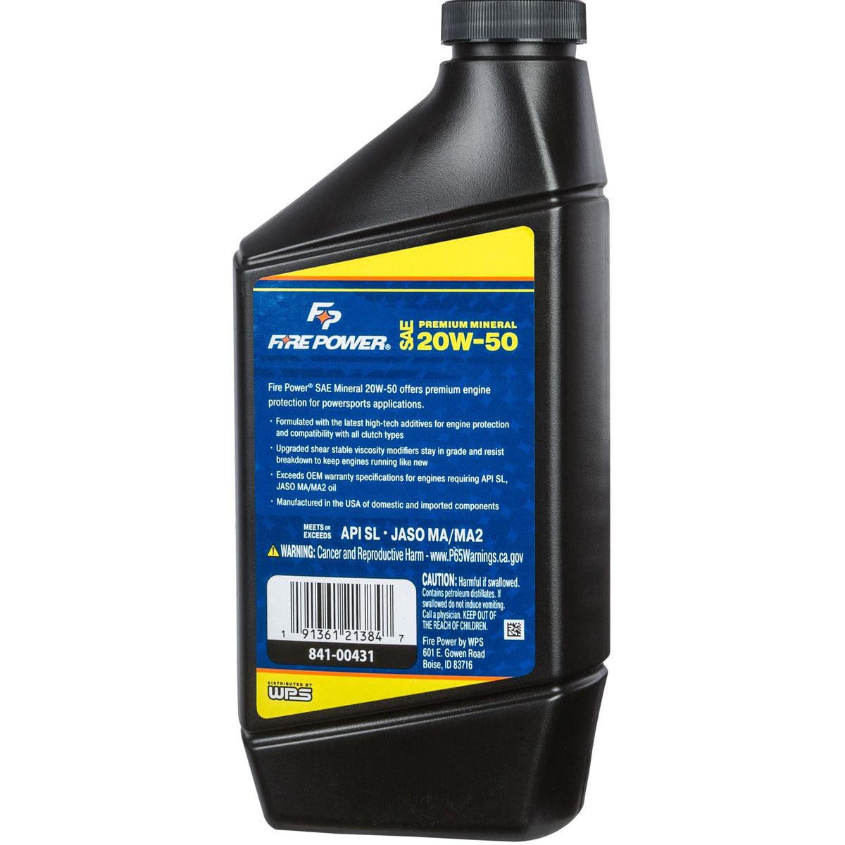 Fire Power Mineral 4-Stroke Oil 20W-50 Quart 12/Case [MPN: 196973]_548481
