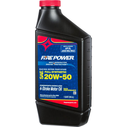 Fire Power Synthetic 4-Stroke Oil with Ester 20W-50 Quart 12/Case [MPN: 196977]_548496