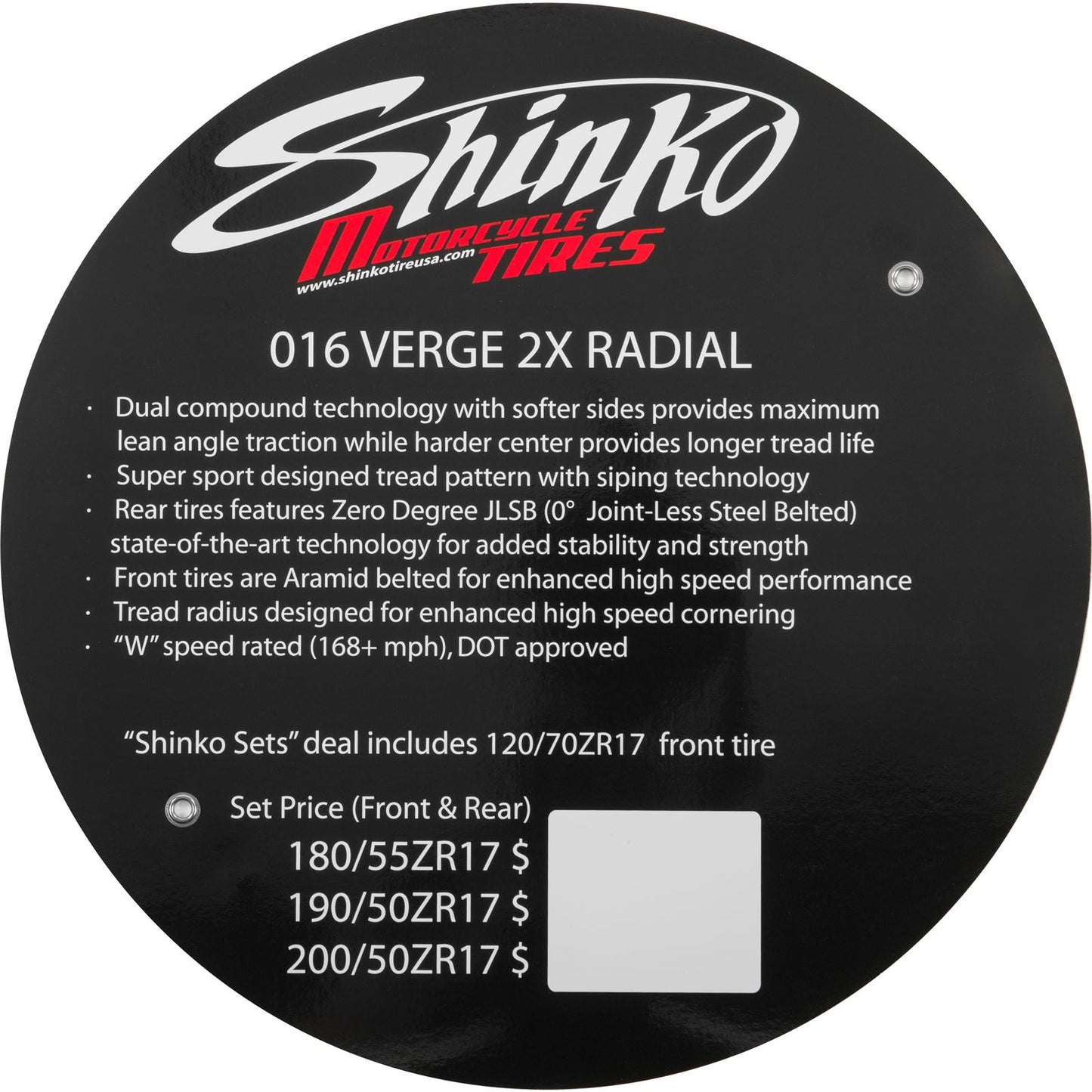 Shinko Verge 2X Tire Sign VERGE 2X INSERT_548613