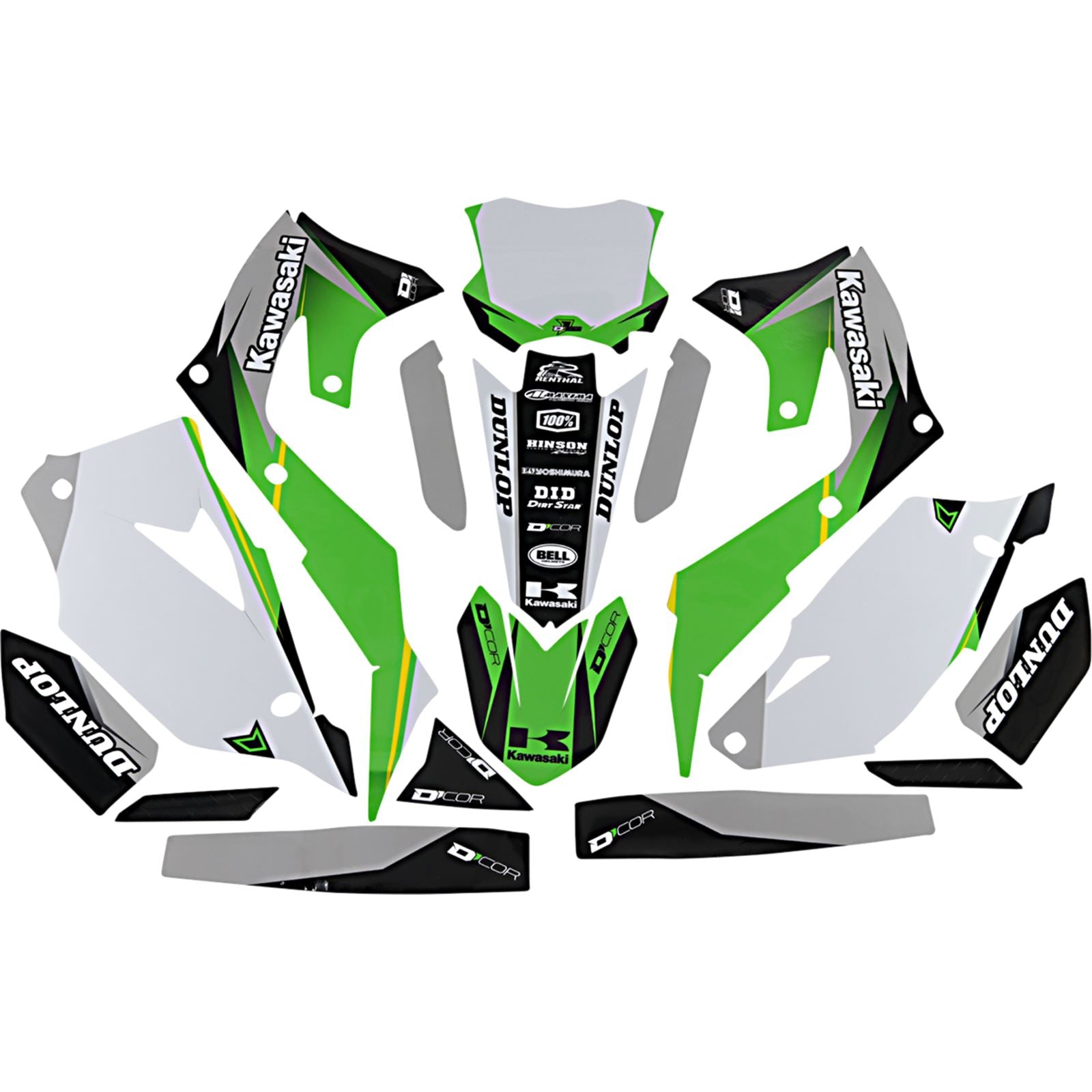 D'Cor Complete Kit  COR9 Fits Kawasaki KXF 450 (19-20) White BG [MPN: 20-20-462]_1046145