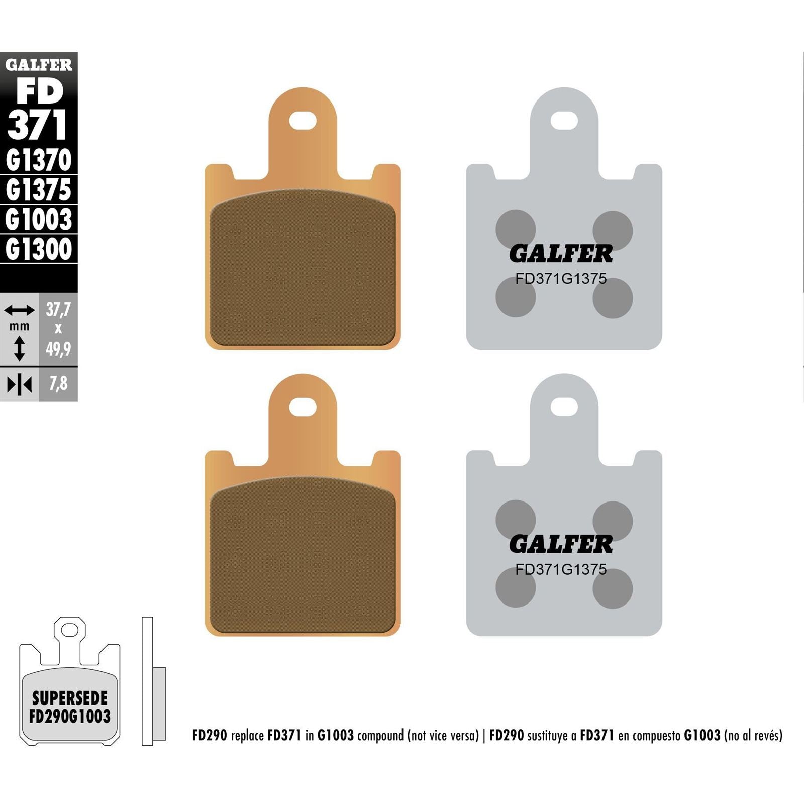 Galfer Brake Pads Sintered Ceramic [MPN: FD371G1375]_614119