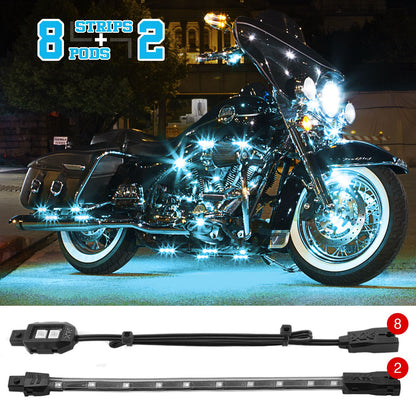 XKGlow Single Color Motorcycle LED Accent Light Strip Kit_614238