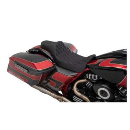 Drag Specialties Predator III Seat - Extended - Double Diamond -Vinyl 0801-1260_724838