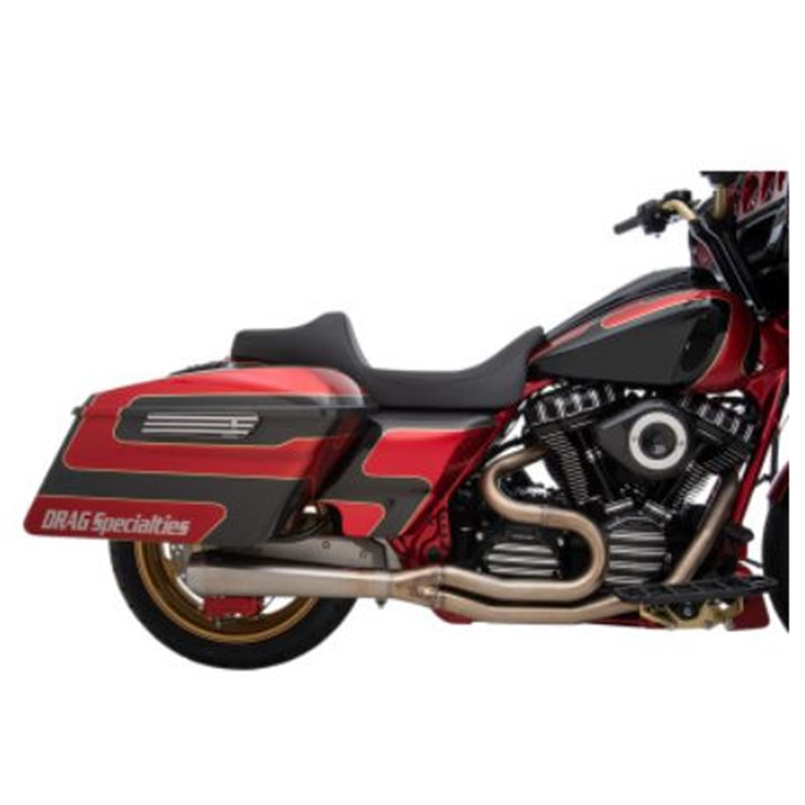 Drag Specialties Predator III Seat - Extended - Double Diamond -Vinyl 0801-1260_724837