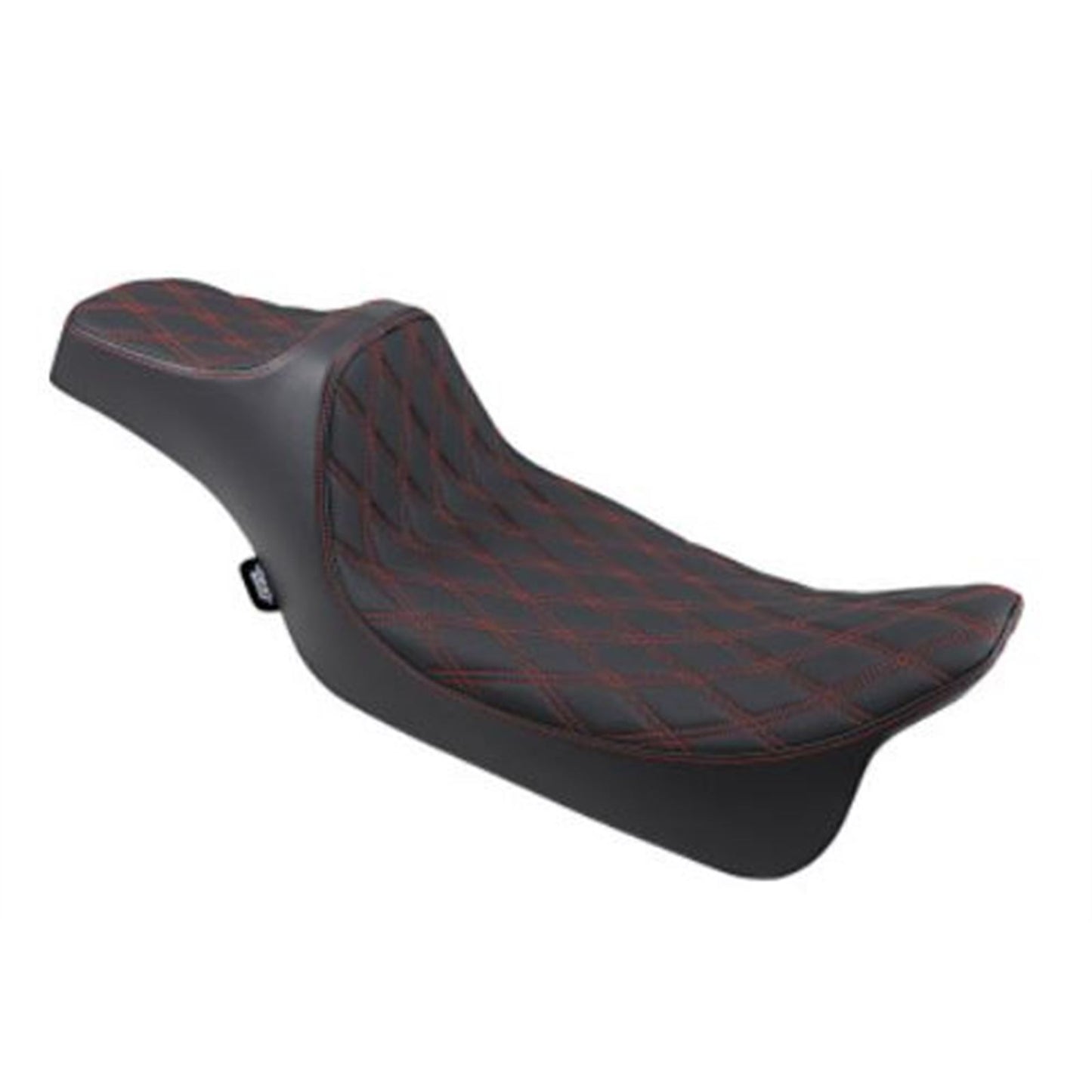 Drag Specialties Predator III Seat - Extended - Double Diamond - Red Stitched 0801-1262_724856