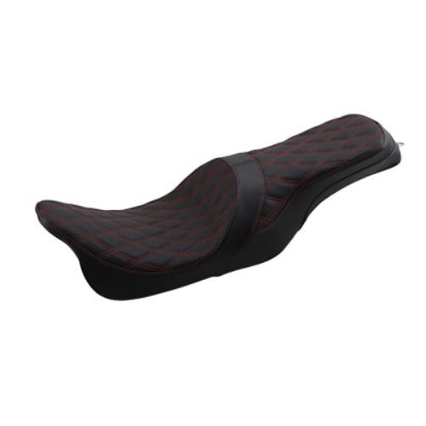 Drag Specialties Forward Positioned Predator 2-Up Seat - Double Diamond - Red Stitched 0801-1267_724849
