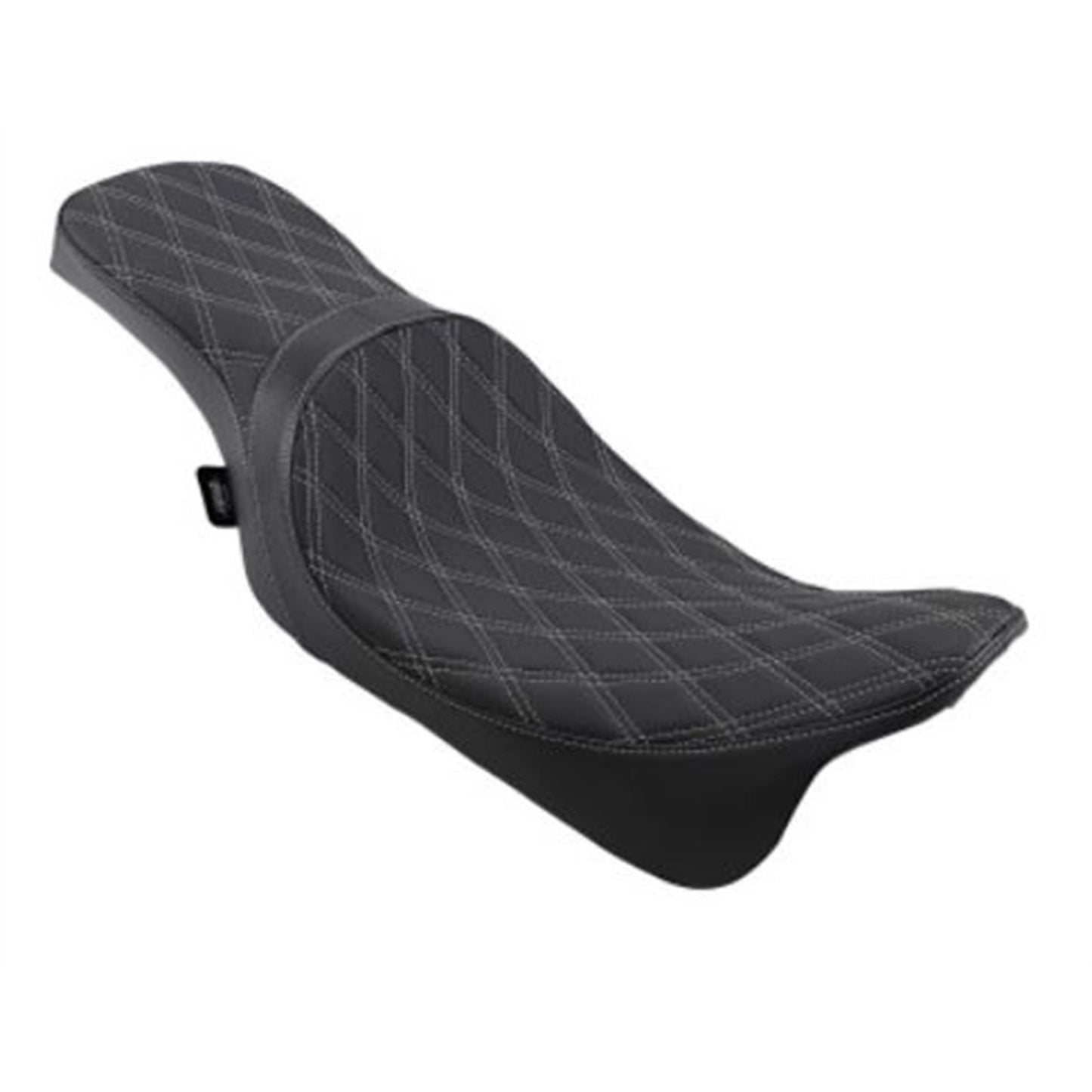 Drag Specialties Predator 2-Up Seat - Double DIamond - Silver Stitching - Solar Leather 0801-1271_724859