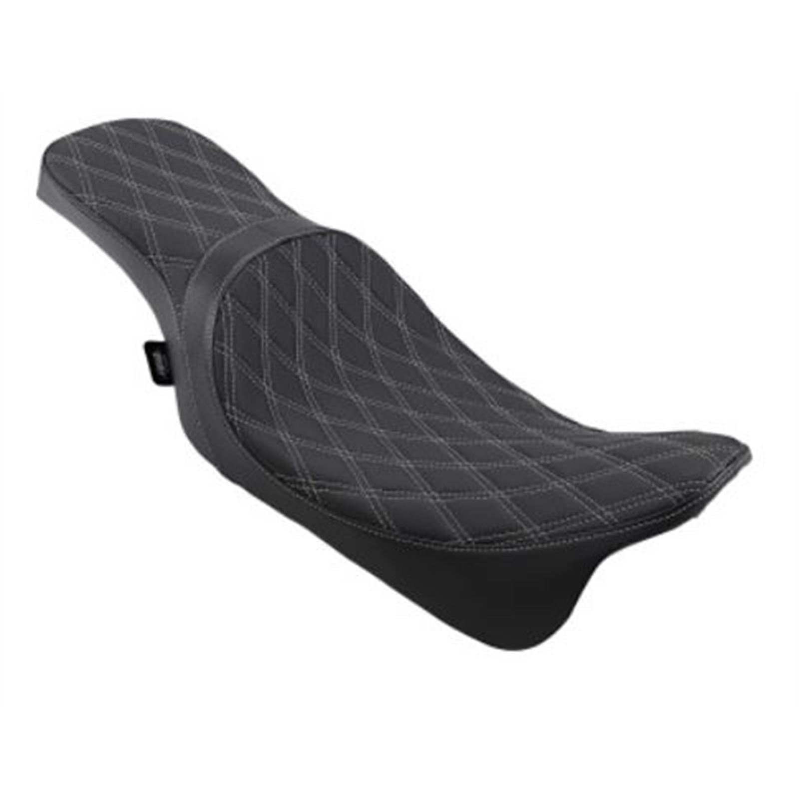 Drag Specialties Predator 2-Up Seat - Double DIamond - Silver Stitching - Solar Leather 0801-1271_724859