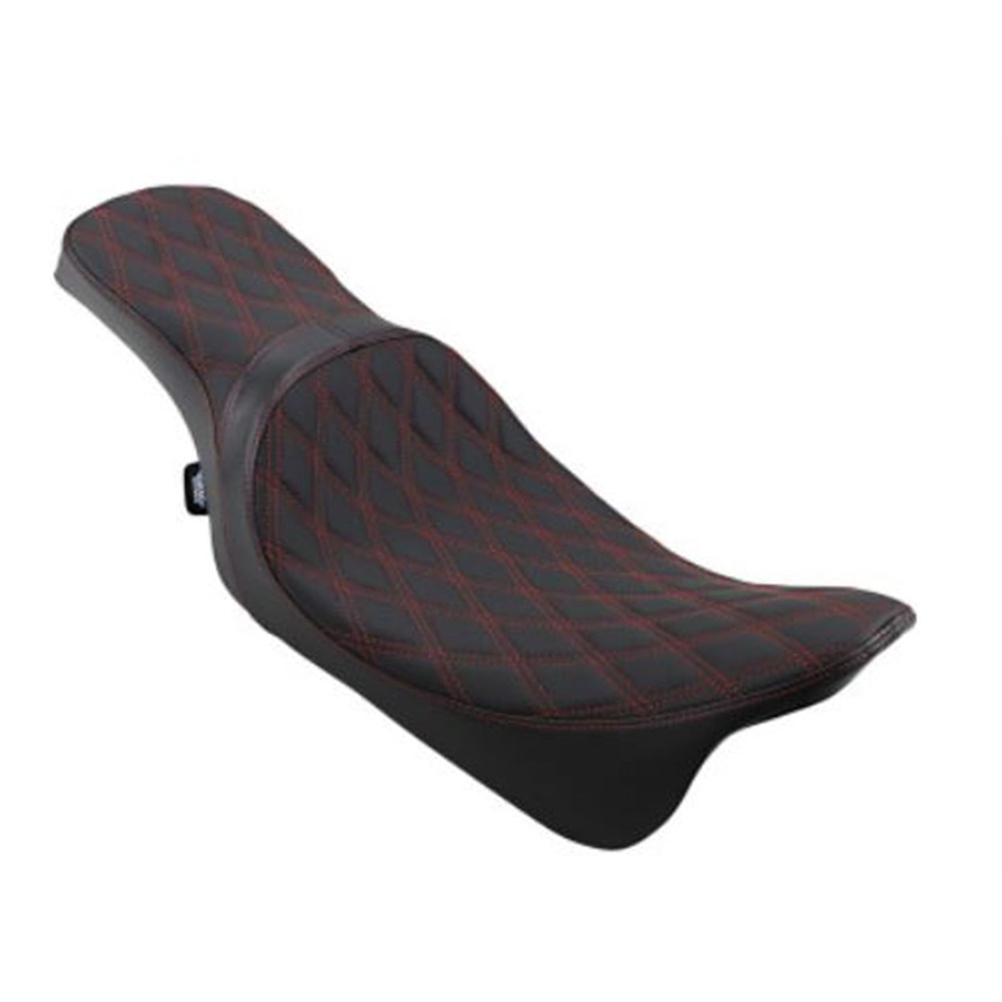 Drag Specialties Predator 2-Up Seat - Double DIamond - Red Stitching - Solar Leather 0801-1272_724861