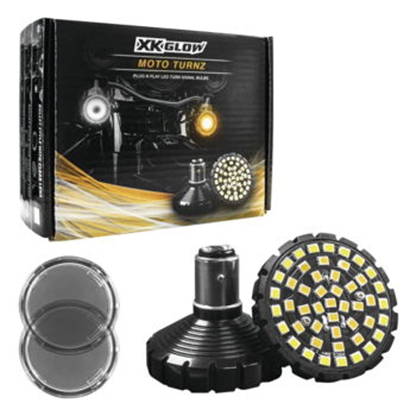 XKGlow LED Turn Signal and Lens Kits Bullet - 1157 - Dual - White/Amber - Smoked [MPN: XK1157B-WA-S]_673333