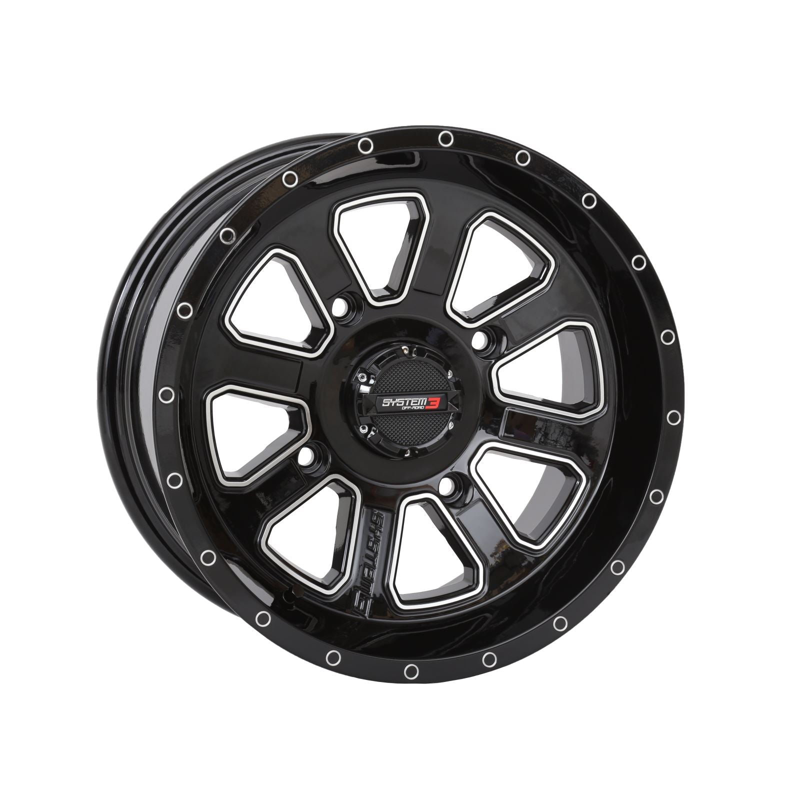 System 3 ST-4 Aluminum Wheel 14x7, 4/156, 4+3, Black/Machined 14S3-4156_1308476