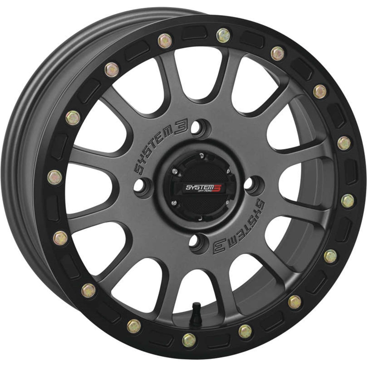 System 3 SB-5 Beadlock Wheel - 14x7, 4/137, 5+2 - Matte Gunmetal [MPN: 14S3-5637]_986722