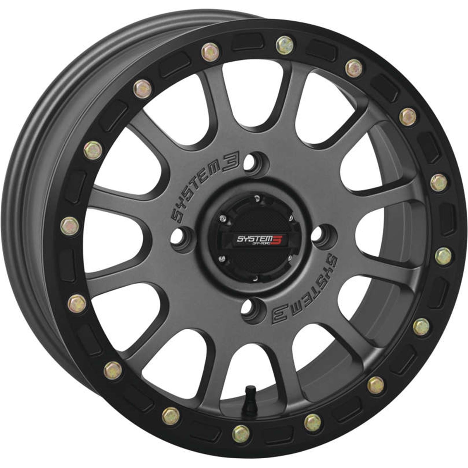 System 3 SB-5 Beadlock Wheel - 14x7, 4/137, 5+2 - Matte Gunmetal [MPN: 14S3-5637]_986722