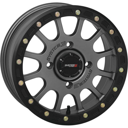 System 3 SB-5 Beadlock Wheel - 14x7, 4/137, 5+2 - Matte Gunmetal [MPN: 14S3-5637]_986722