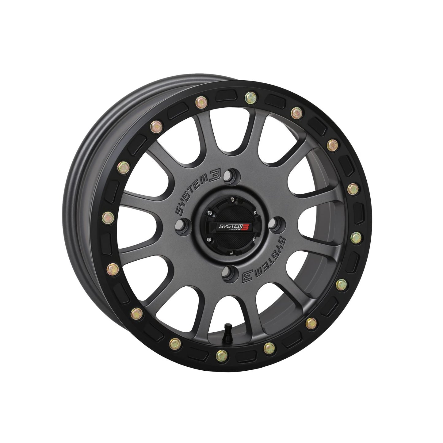 System 3 SB-5 Beadlock Wheel - 14x7, 4/137, 5+2 - Matte Gunmetal [MPN: 14S3-5637]_1308479