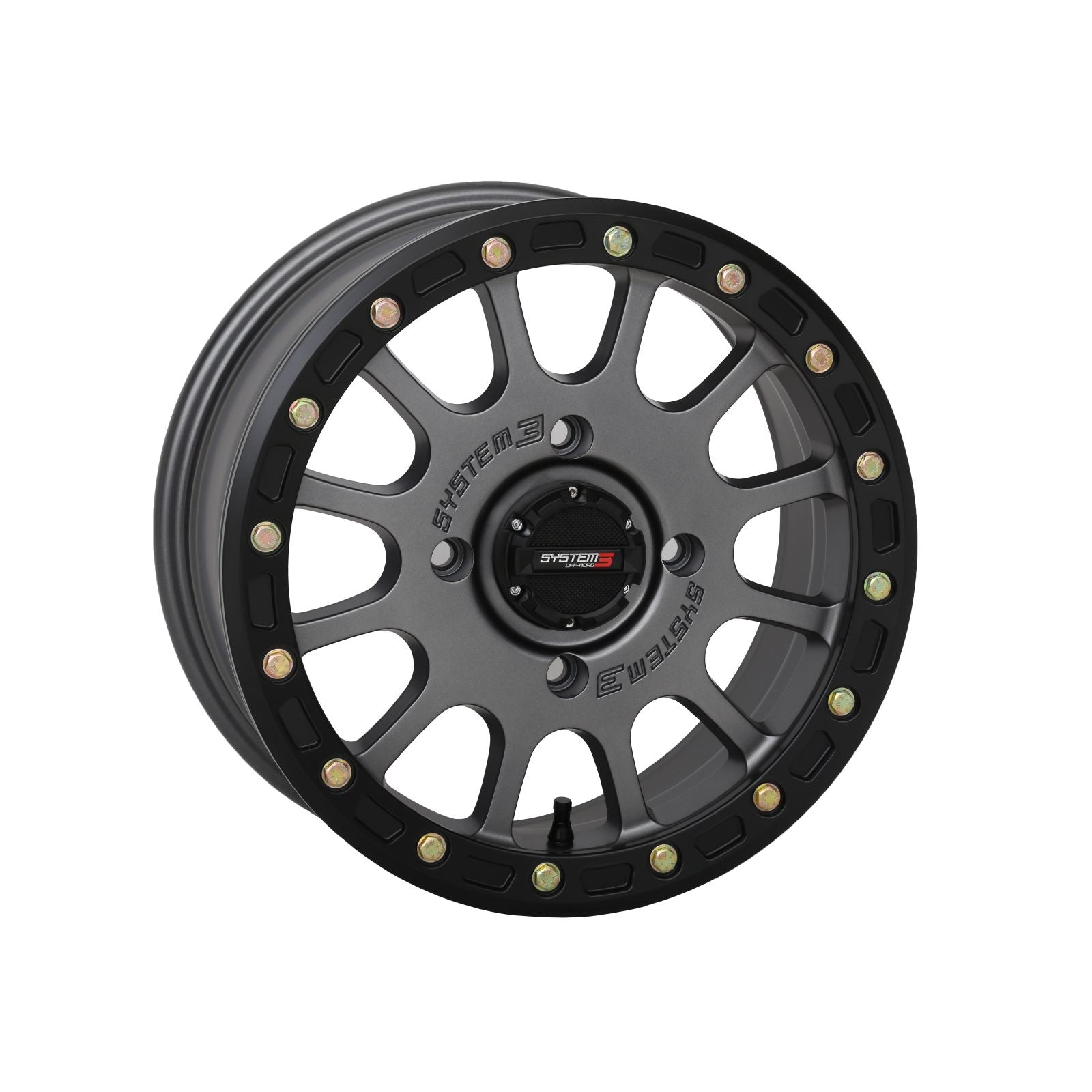 System 3 SB-5 Beadlock Wheel - 14x7, 4/137, 5+2 - Matte Gunmetal [MPN: 14S3-5637]_1308479