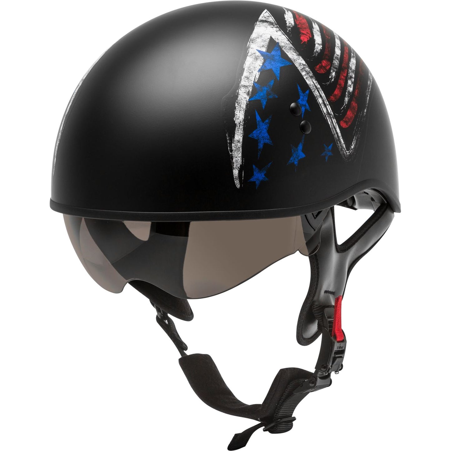 GMax HH-65 Half-Helmet Bravery - Matte Black/Red/White/Blue - 2X-Large [MPN: H1656848]_618230