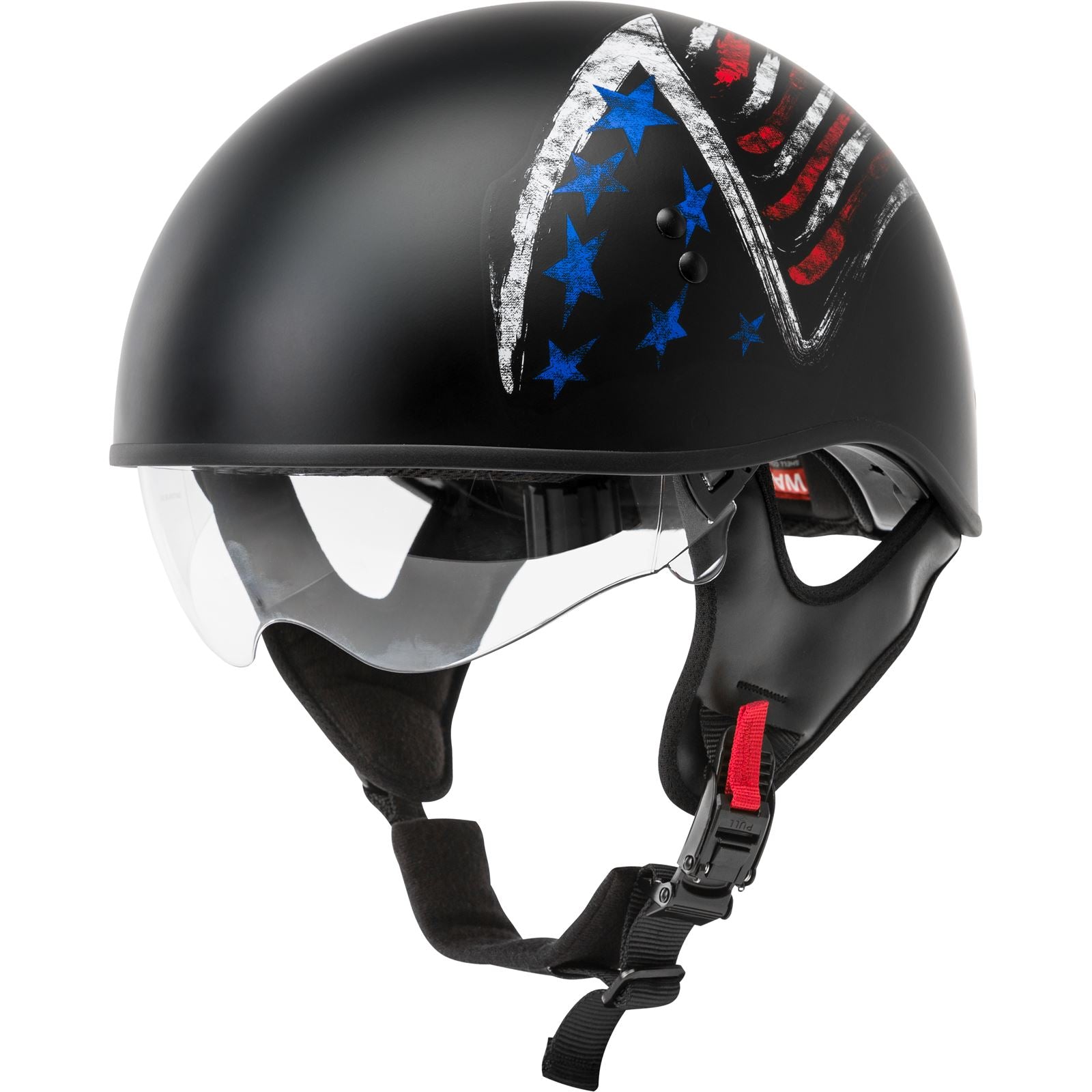 GMax HH-65 Half-Helmet Bravery - Matte Black/Red/White/Blue - 2X-Large [MPN: H1656848]_618234