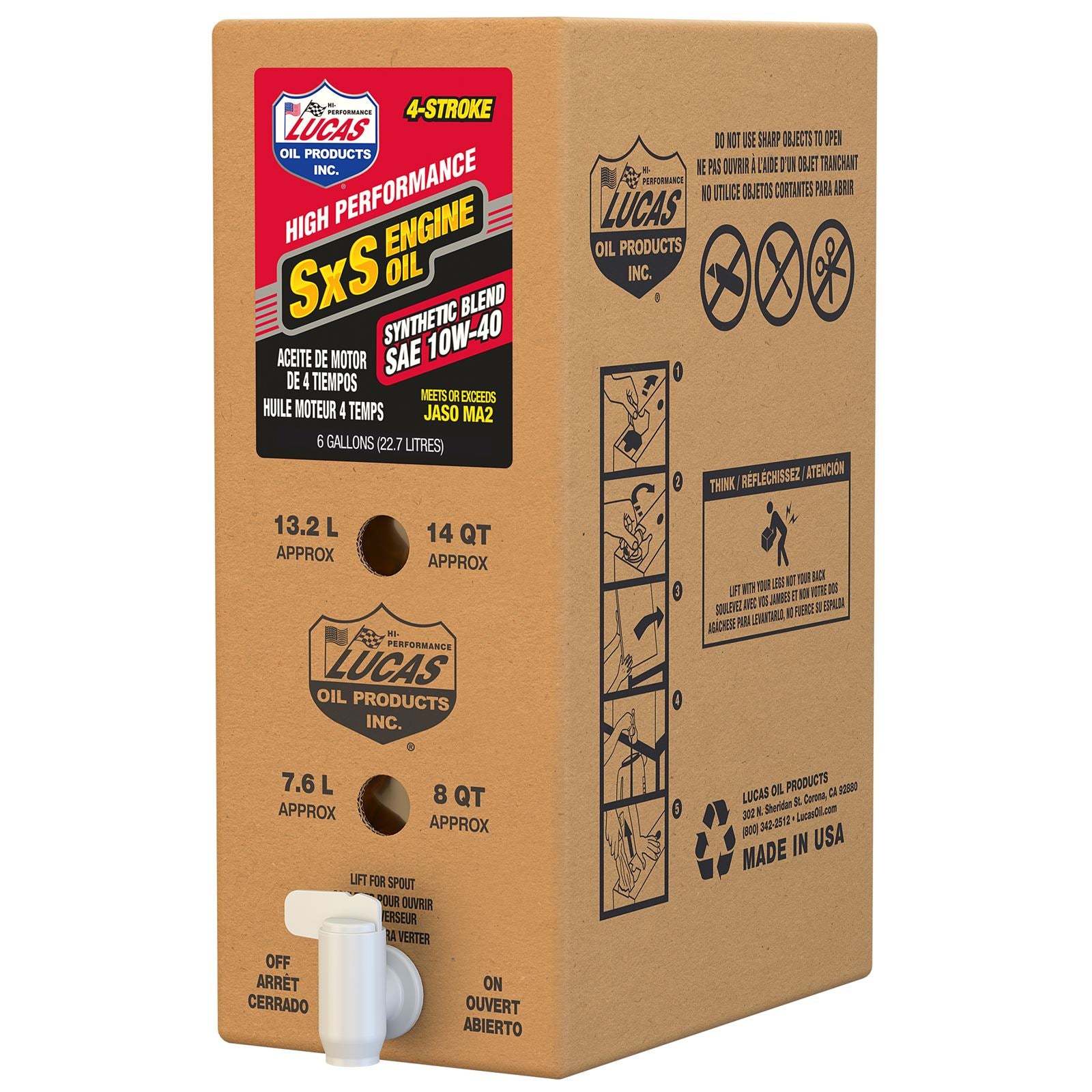 Lucas Semi-Synthetic ATV Engine Oil Semi-Synthetic, 10W40, 6 gal. [MPN: 18033]_618420