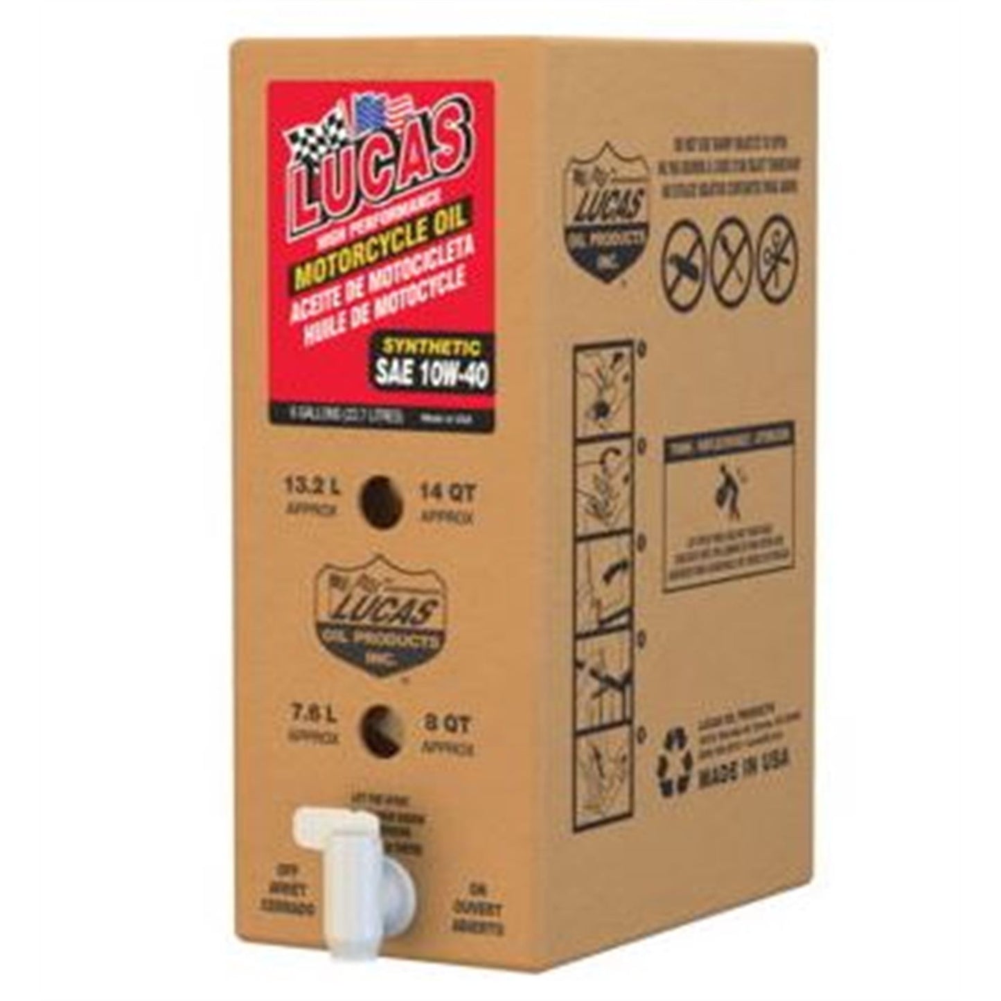 Lucas Synthetic Motorcycle Engine Oil Synthetic, SAE 10W40, 6 gal. [MPN: 18040]_733578