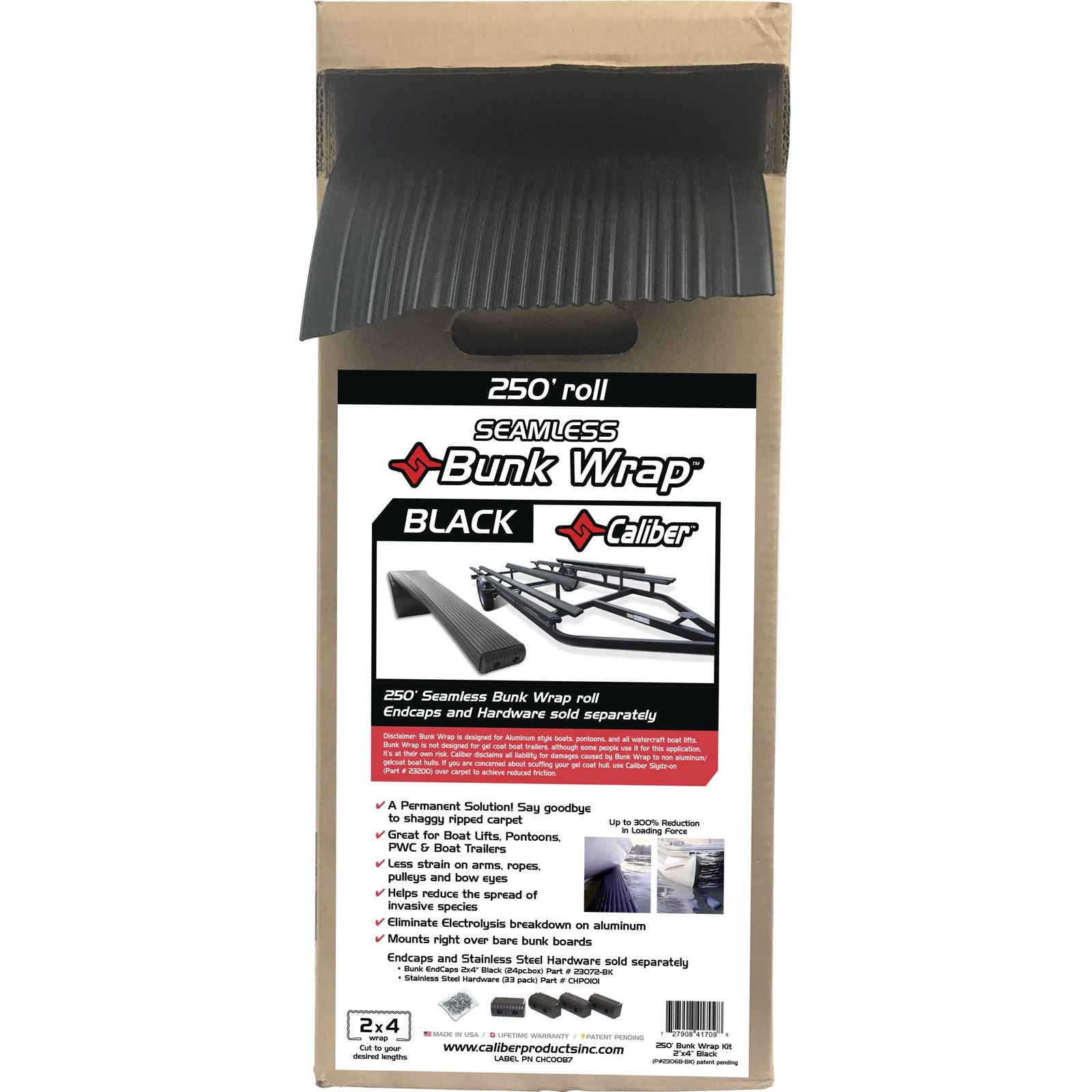 Caliber Bunk Wrap 250' Bulk Roll - Black 2'' x 4'' 23068-BK_618914