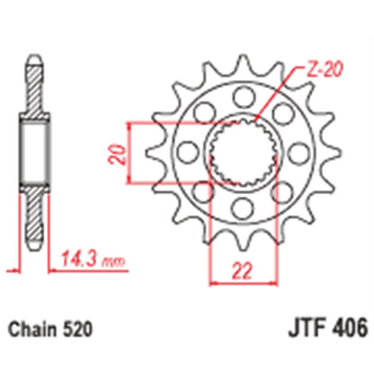 JT Sprockets Front CS Sprocket Steel 16T-520 for BMW JTF406.16_619039