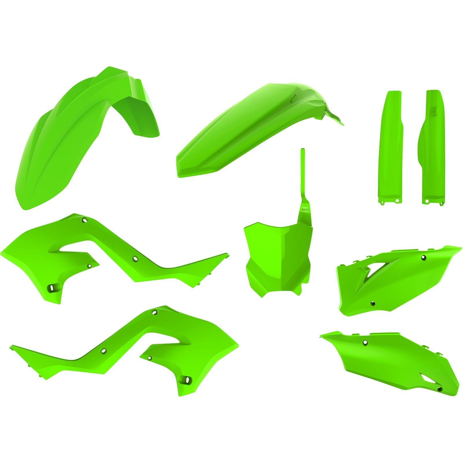 Polisport MX Restyling Kit OEM Lime Green Fits Kawasaki 90936_1134985