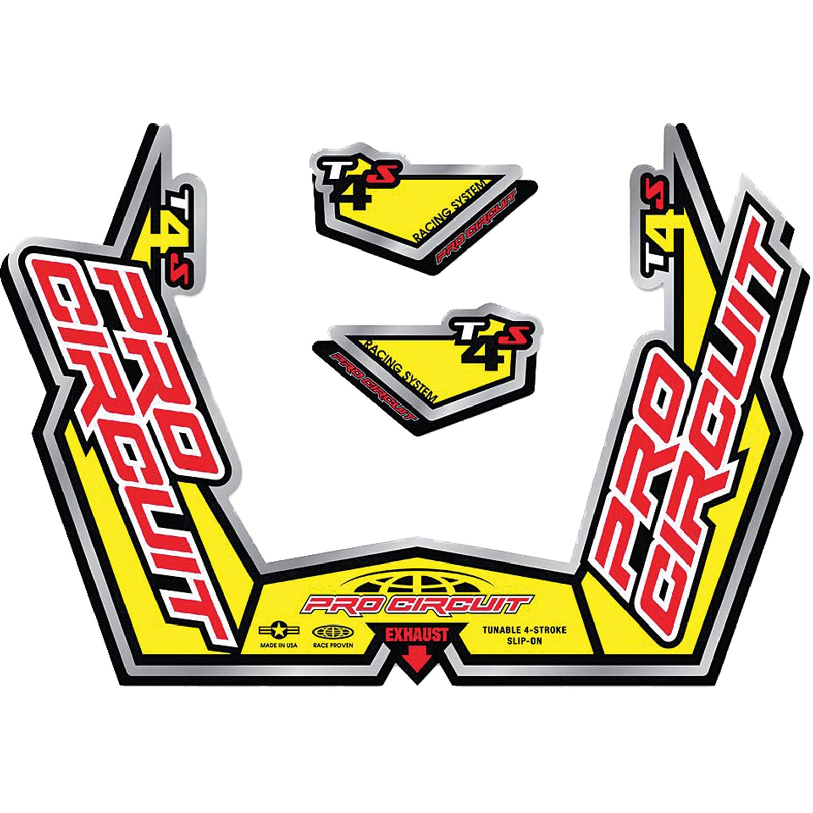 Pro Circuit T-4S Sticker Kit Replacement Muffler Stickers [MPN: DC09T4S]_299467